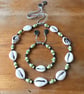 Gorgeous seaside theme - beach side jewelry hand knotted necklace and bracelet