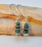  Emerald & Silver Earrings, May Birthstone, 20th Anniversary, Gifts For Taurus - Image 5