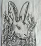 Ostara - Goddess of Spring and Fertility - Original Lino Print - Image 4