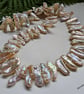 Designer Rare Large Biwa Freshwater Culture Pearl Necklace  - Image 1