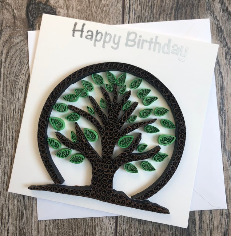 Stunning Handmade Quilled Tree Card