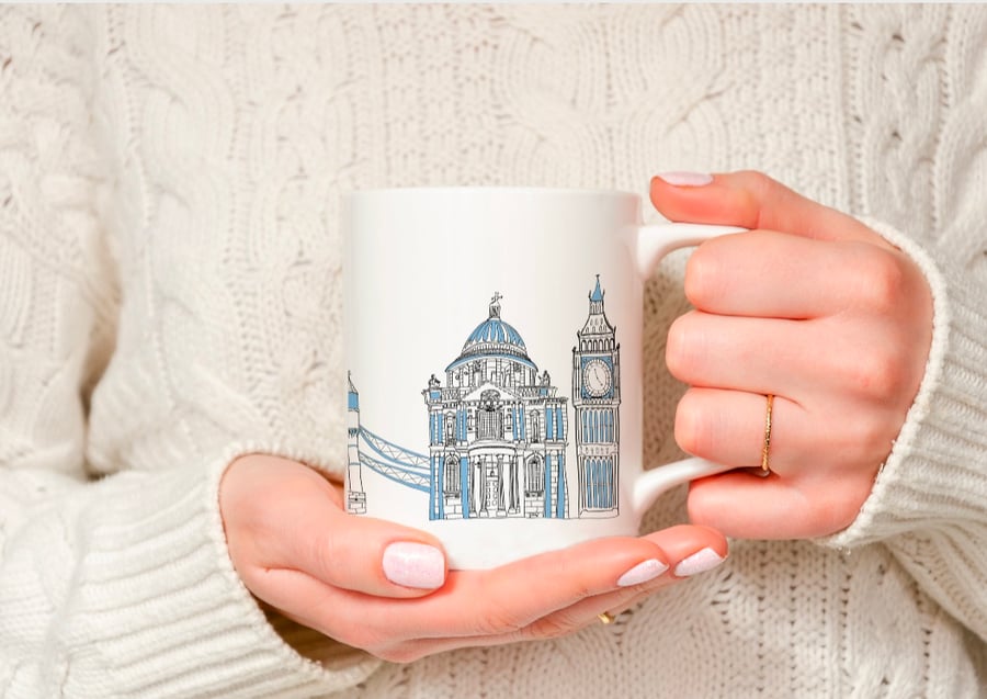 London skyline bone china mug