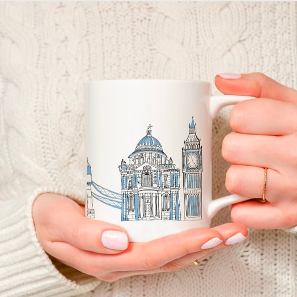 London skyline bone china mug