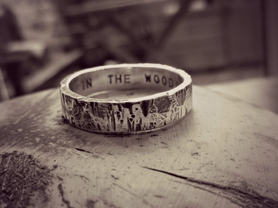 BARK - woodland inspired ring, for men or women, a totally unique wedding band