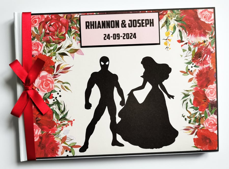Spiderman wedding guest book, superheroes wedding guest book