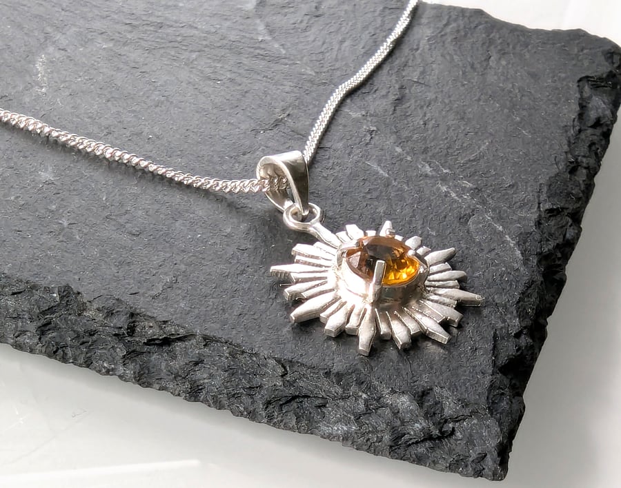 SILVER Starburst Pendant, Handmade Urban Jewellery