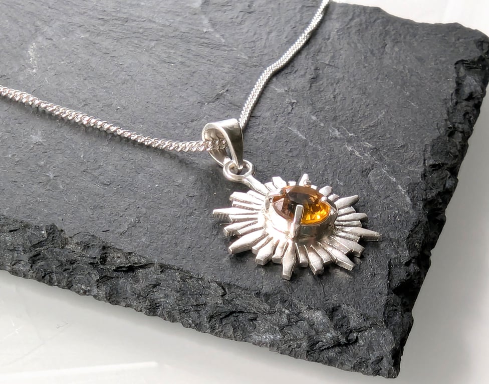 SILVER Starburst Pendant, Handmade Urban Jewellery