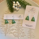 Christmas Tree Polymer Clay Earrings - Handmade Jewellery 