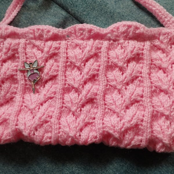 Crochet children's bag, kids shoulder bag, Gift bag for a girl, pink bag