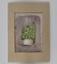 Hand Painted Floral Vase Greeting Card Signed Artisan Kraft Card Gift Free Deliv