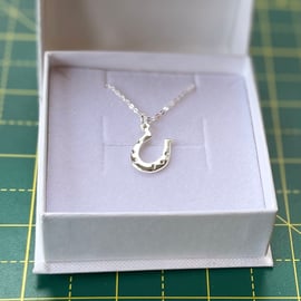 Lucky horseshoe silver necklace. The perfect gift for a bride or horse lover