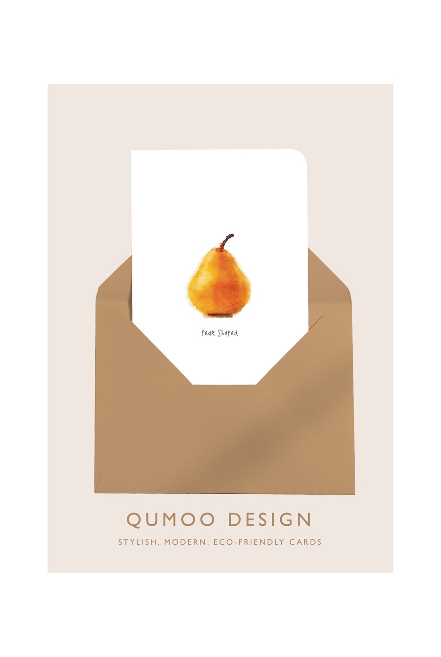 Pear Shaped blank greetings Card (QM276)