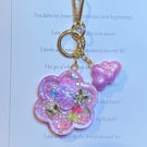 Handmade Shaker Keychain - 'Blooming Joy' with Detachable Cloud Pendant