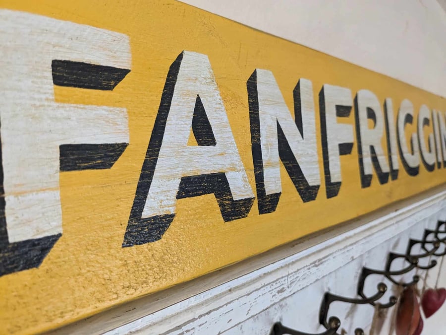 Hand-Painted "Custom" Wooden Sign, on Reclaimed Wood.