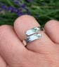 Sterling silver adjustable wrap ring, hammered silver ring. - Image 3