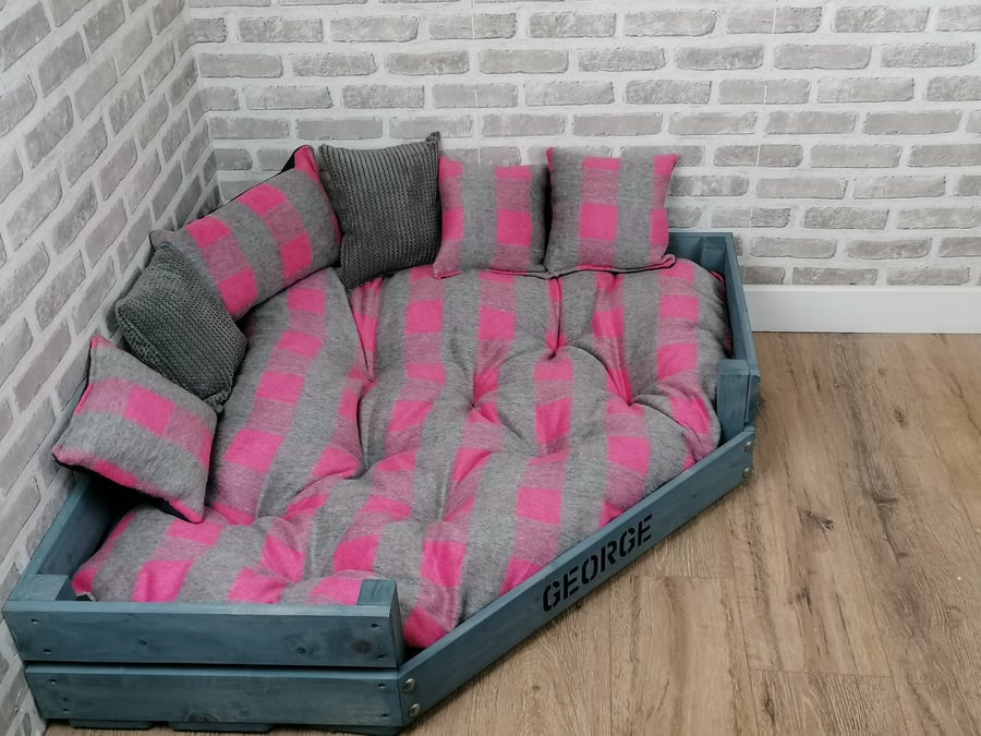Rustic wood dog sales bed