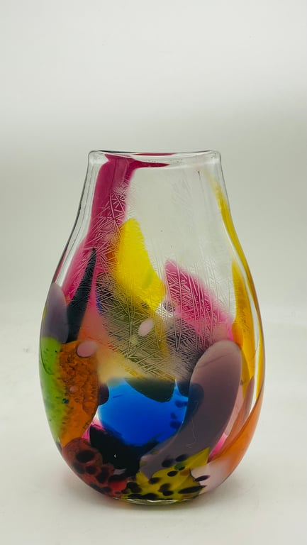 Baby Brushstroke Vase with Sandblasted detail