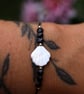 Black Tourmaline and Shell Bracelet – Adjustable Beach Bracelet - Image 3