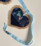 Christmas Hessian Hearts bunting - blue - Image 8