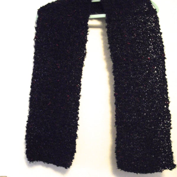 Hand Knitted Boucle Scarf with Mohair - UK Free Post
