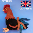 Cockerel, Rooster Crochet PATTERN UK Terms ENGLISH Language