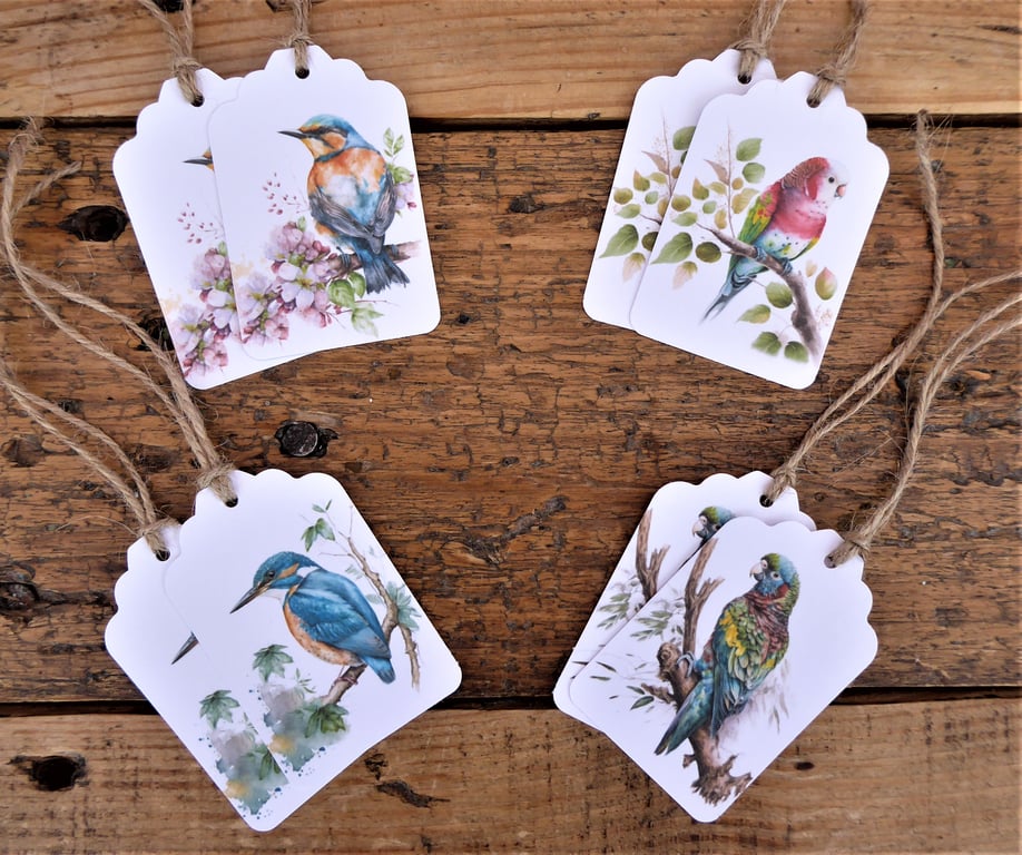 GT0092   Pack of 8 Bird Gift Tags