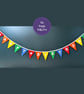 Rainbow Polka Dot Happy Birthday Bunting Handmade From Felt  - Image 4