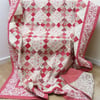 Traditional Red and Cream Patchwork Quilt