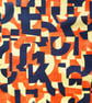 Orange, Black  & Cream or Straw Coloured Slogan Liberty Print Fabric Necklace - Image 4