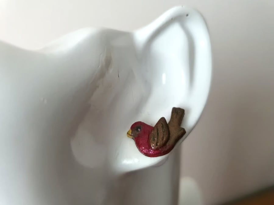 Cute Little Robin Stud Earrings