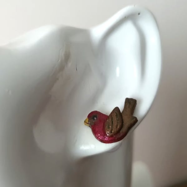 Cute Little Robin Stud Earrings