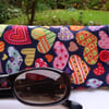( RESERVED  Lesley )     Cotton Hearts -  Glasses case - padded .