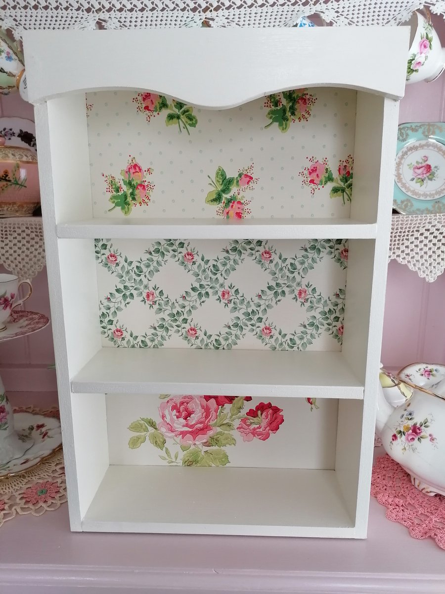 Large Wooden Display Shelf Unit Made with Cath Kidston Designs Bedroom Bathroom 