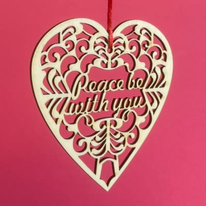'Peace be with you' heart (medium)