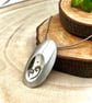 Sterling Silver Large Domed Oval with Swirl Detail Pendant Necklace - Image 2