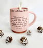 Handmade Pink Terracotta Mug: Kahlil Gibran Quote - Image 3