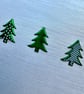 Christmas cards, pack of 2 with green and red trees on a shiny card  - Image 4