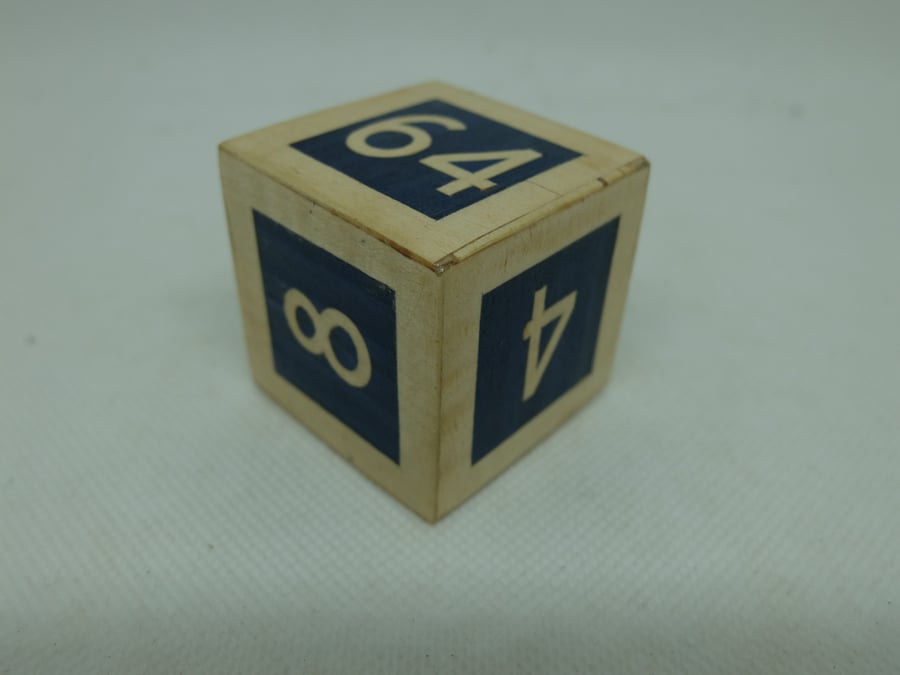 wooden doubling cube, hand-veneered SECOND