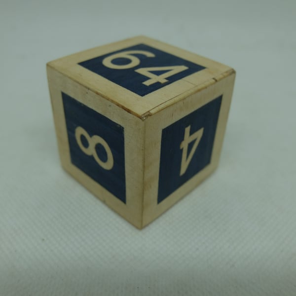 wooden doubling cube, hand-veneered SECOND