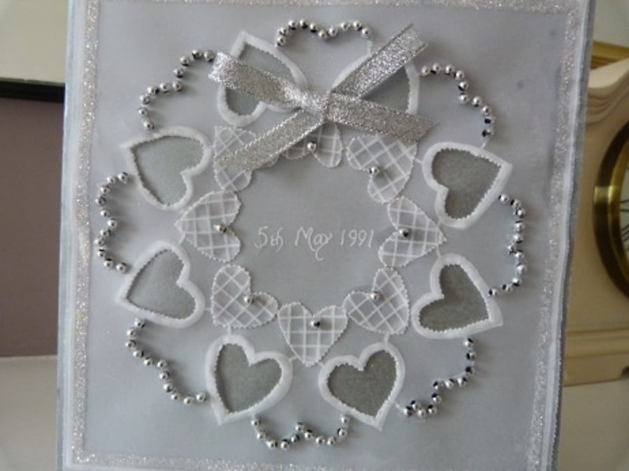Silver Wedding Anniversary Parchment Card