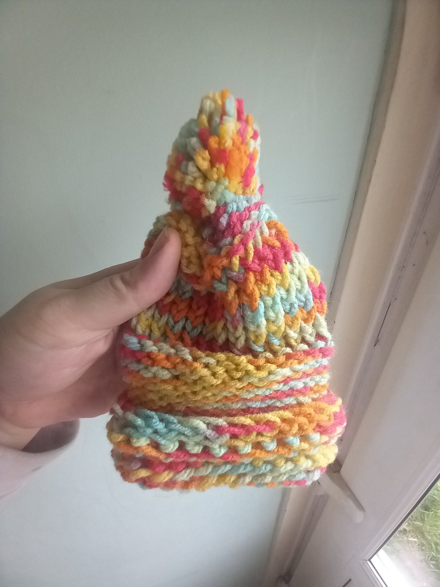 New born rainbow wool hat 