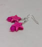 Pink howlite star and round agate earrings with silver plated ear wires  - Image 6