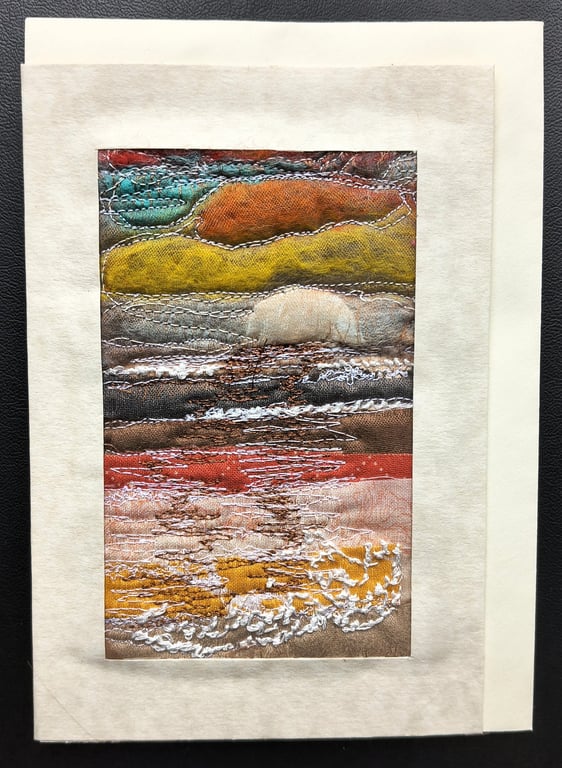 Individually Hand Crafted Textile Blank Card
