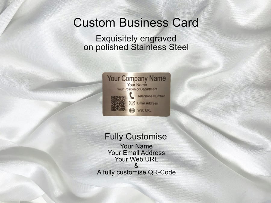 Exquisitely custom engraved Business card in St... Folksy