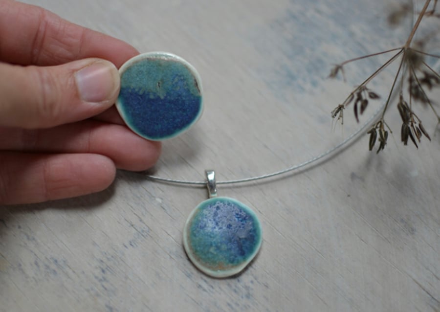 Skyline porcelain pendant - small beautiful and unique