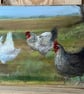 Original acrylic painting of hens on reclaimed timber - Image 2