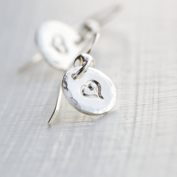 Handmade 925 Sterling Silver Small Disc Dangling Earrings 