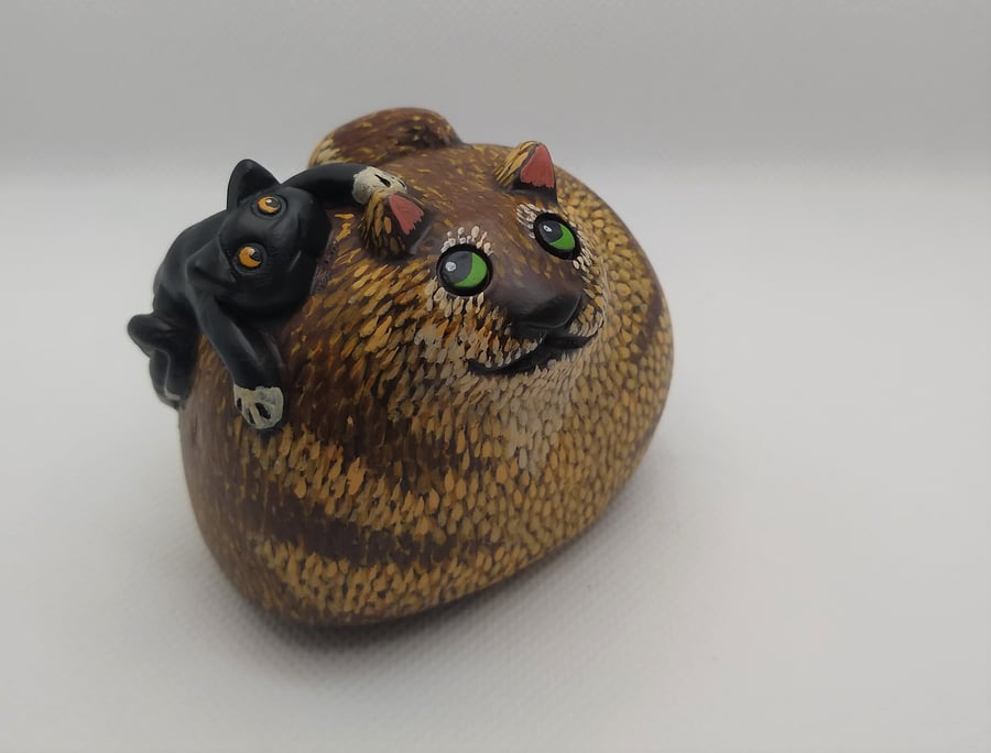 Cheeky Monkey Kitten and Mother Cat Ornament