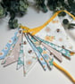 Handmade Fabric Bunting 10 flags: Bees & Flowers Home Decor - Image 1