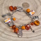 Beaded baking bracelet, Charm bracelet, Baking lover, Handmade (CMB-0001)